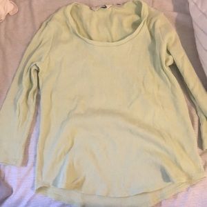 Eddie Bauer lime green ribbed 3/4 sleeve shirt